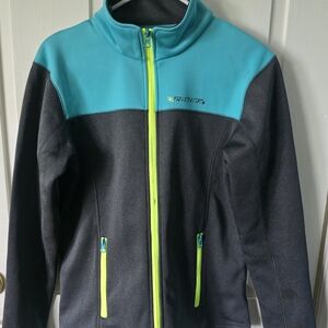 Gray and Teal Jacket with Neon Accents